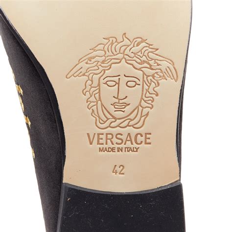 new VERSACE black vekvet Medusa baroque embroidery 